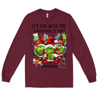 Burgundy its fine were fine everything is fine cnacrew Long Sleeve Tee - FaDigitalArtStudio