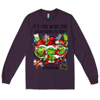 Plum its fine were fine everything is fine cnacrew Long Sleeve Tee - FaDigitalArtStudio