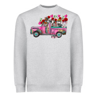 Heather Grey farm animals valentine truck Heavyweight Sweatshirt - RacoonDesign