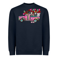 Navy farm animals valentine truck Heavyweight Sweatshirt - RacoonDesign