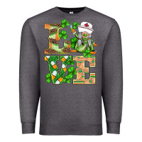 Charcoal Heather st.patricks nurse love gnomies Premium Sweatshirt - BarkalooDesign