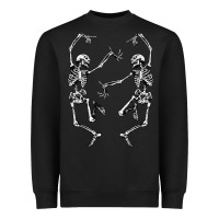 Black Dance of Death Macabre Skeleton Heavyweight Sweatshirt - longCreatives