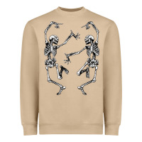 Mushroom Dance of Death Macabre Skeleton Heavyweight Sweatshirt - longCreatives