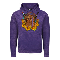 Cloud Purple cow sunflower leopard Vintage Hoodie - OliviaCreatesArt