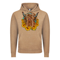 Vintage Coffee cow sunflower leopard Vintage Hoodie - OliviaCreatesArt