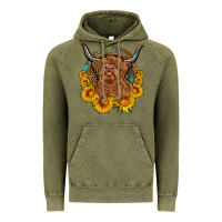 Vintage Olive cow sunflower leopard Vintage Hoodie - OliviaCreatesArt