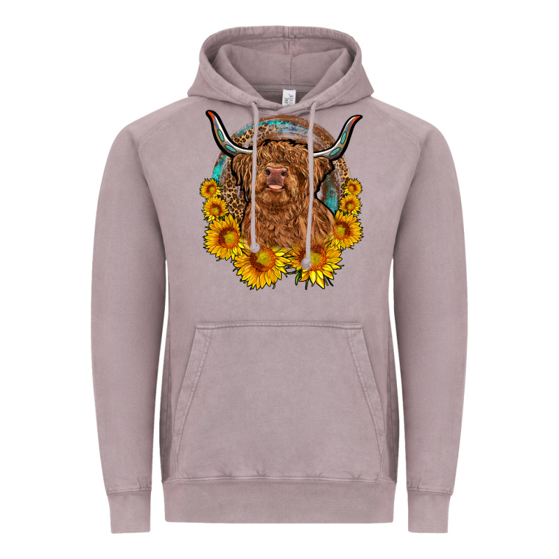 Cow Sunflower Leopard Vintage Hoodie by OliviaCreatesArt | Teevron