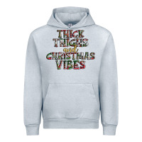 Heather Grey thick thighs and Christmas vibes Urban Hoodie - AdoDesignShop