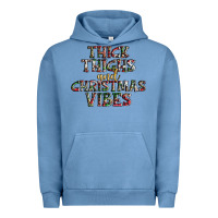 Pigment Pebble Blue thick thighs and Christmas vibes Urban Hoodie - AdoDesignShop