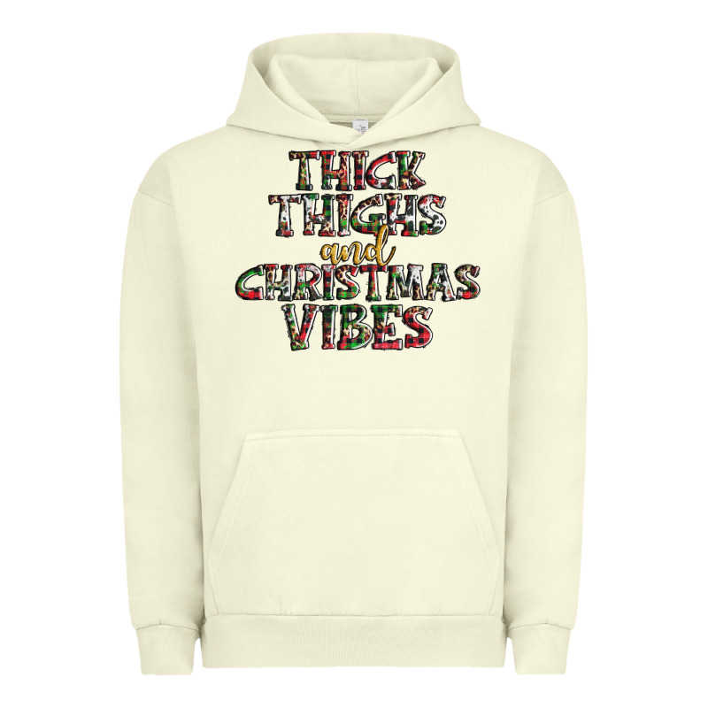 Thick Thighs And Christmas Vibes Urban Hoodie by AdoDesignShop | Teevron