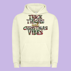 Thick Thighs And Christmas Vibes Urban Hoodie Designed By Adodesignshop