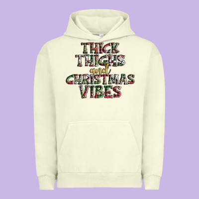 Thick Thighs And Christmas Vibes Urban Hoodie Designed By Adodesignshop