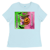 Baby Blue Sorta sweet sorta spooky Ladies Tee - NancyCooperArtShop