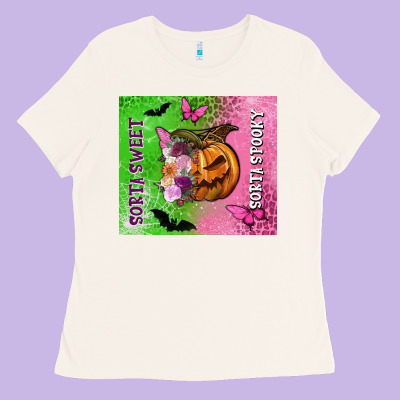 Sorta Sweet Sorta Spooky Ladies Tee Designed By Nancycooperartshop