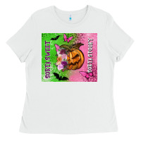 White Sorta sweet sorta spooky Ladies Tee - NancyCooperArtShop