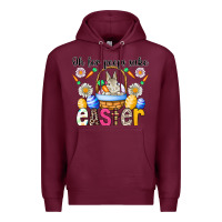 Burgundy Oh For Peeps Sake Easter Premium Hoodie - CowhideDigitalArt