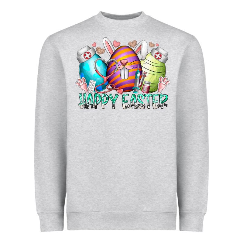 Happy Easter Day Eggs Nurse Heavyweight Sweatshirt by RacoonDesign | Teevron