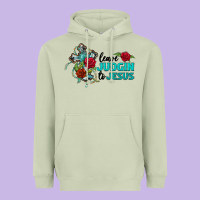 Leave Judgin To Jesus Heavyweight Hoodie Designed By Barkaloodesign