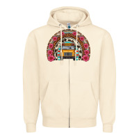 Sandshell school bus leopard cowhide rainbow Zipper Hoodie - Artiststas
