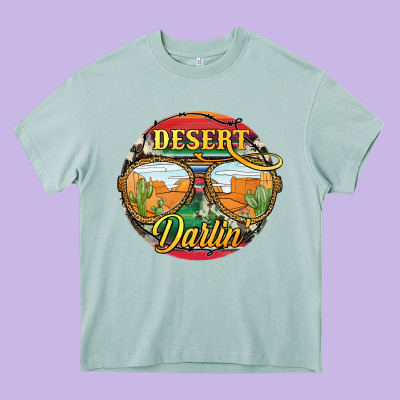 Desert Darlin' Sunglassess Heavy Core Tee Designed By Jahusdesignshop