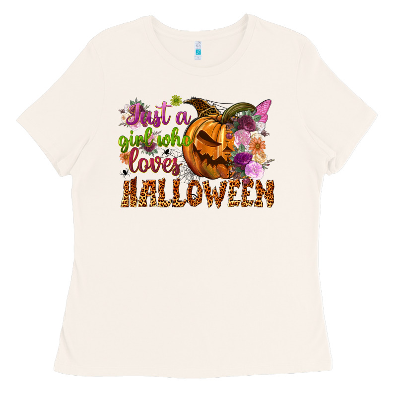 Just A Girl Who Loves Halloween Ladies Tee by NancyCooperArtShop | Teevron
