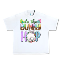 White Do the bunny hop Easter Day Urban Heavy Tee - HowdyJamesFarm