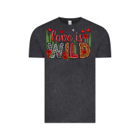 Vintage Black Love is wild Valentine's Day Vintage Tee - HowdyJamesFarm