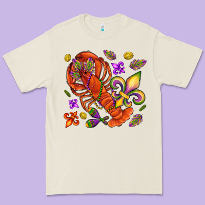 Crawfish And Fleur De Lis Premium Tee Designed By Nancycooperartshop