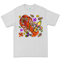Dove Grey Crawfish and fleur de lis Premium Tee - NancyCooperArtShop