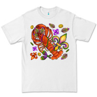 White Crawfish and fleur de lis Premium Tee - NancyCooperArtShop