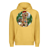 Antique Gold Cockapoo Christmas Premium Hoodie - RanaPortraitStore