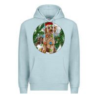 Blue Mist Cockapoo Christmas Premium Hoodie - RanaPortraitStore