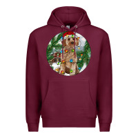 Burgundy Cockapoo Christmas Premium Hoodie - RanaPortraitStore
