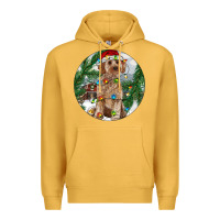 Mustard Cockapoo Christmas Premium Hoodie - RanaPortraitStore