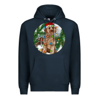 Navy Cockapoo Christmas Premium Hoodie - RanaPortraitStore