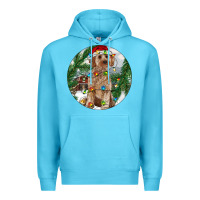 Ocean Blue Cockapoo Christmas Premium Hoodie - RanaPortraitStore