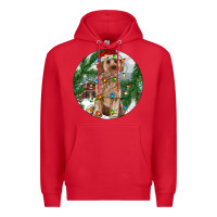 Red Cockapoo Christmas Premium Hoodie - RanaPortraitStore