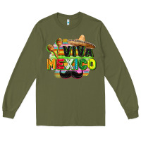 Army Green Viva Mexico Long Sleeve Tee - FaDigitalArtStudio