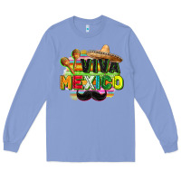 Colony Blue Viva Mexico Long Sleeve Tee - FaDigitalArtStudio