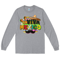 Heather Grey Viva Mexico Long Sleeve Tee - FaDigitalArtStudio