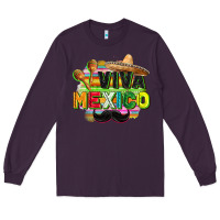 Plum Viva Mexico Long Sleeve Tee - FaDigitalArtStudio