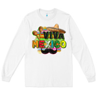 White Viva Mexico Long Sleeve Tee - FaDigitalArtStudio