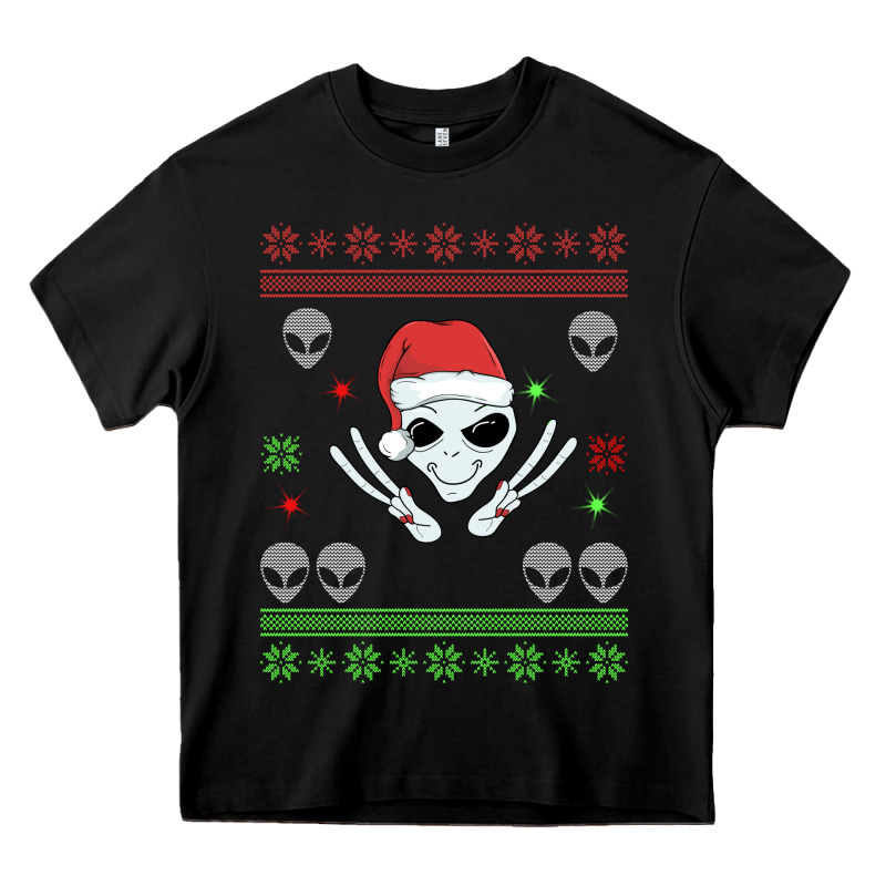 Alien Ugly Christmas Heavy Core Tee by Bettercallsaul | Teevron
