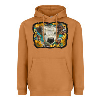 Meerkat white scottish calf with sunflowers western  background Heavyweight Hoodie - BarkalooDesign