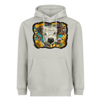 Moon Dust white scottish calf with sunflowers western  background Heavyweight Hoodie - BarkalooDesign