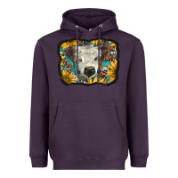 Plum white scottish calf with sunflowers western  background Heavyweight Hoodie - BarkalooDesign