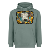 Sage white scottish calf with sunflowers western  background Heavyweight Hoodie - BarkalooDesign