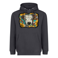 Smoke white scottish calf with sunflowers western  background Heavyweight Hoodie - BarkalooDesign