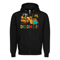 Black i'm 4 and digging it Zipper Hoodie - Artiststas