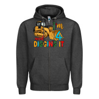 Charcoal Heather i'm 4 and digging it Zipper Hoodie - Artiststas
